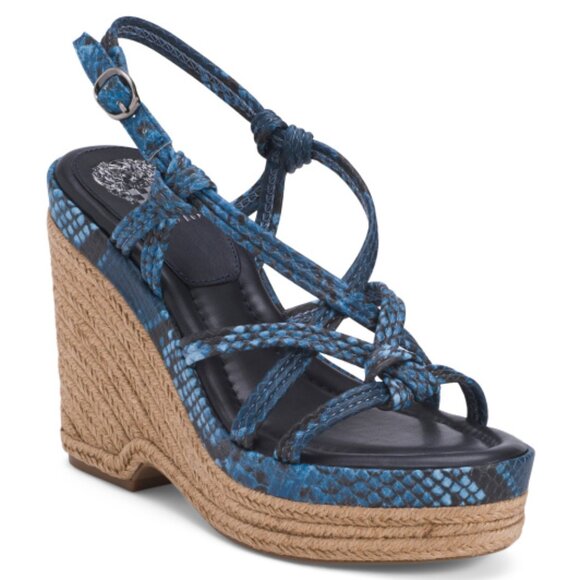 NEW VINCE CAMUTO Delyna Espadrille Wedge Sandals BLUE FOR WOMEN 123mn - Picture 2 of 12